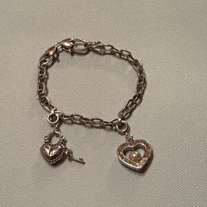 Brighton Silver Heart Charm Bracelet